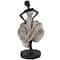 14.25" Black & Silver Dancer Decorative Sculpture